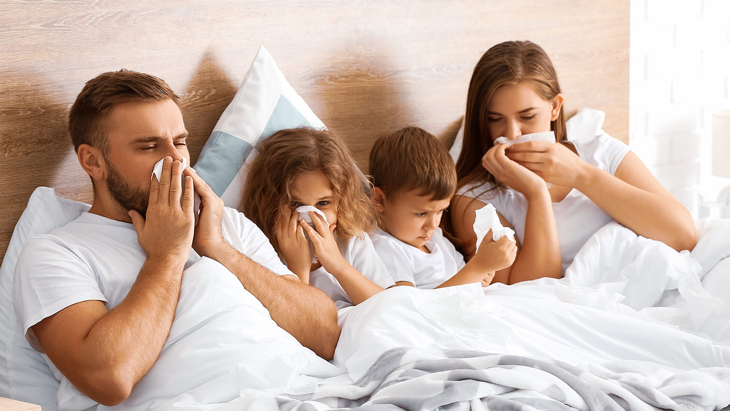 Bolna družina, prehlad, gripa.